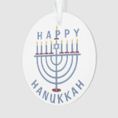 Happy Hanukkah Menorah Ornament (voorkant)
