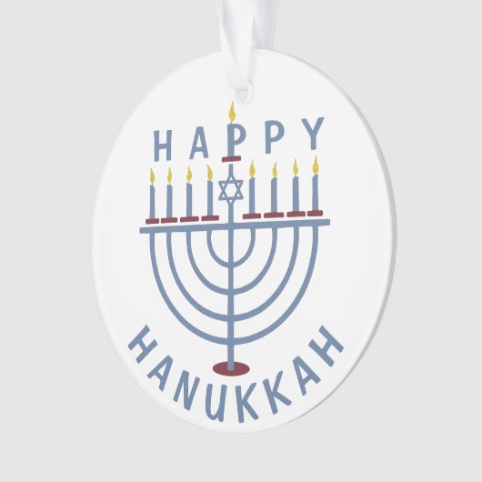 Happy Hanukkah Menorah Ornament (voorkant)