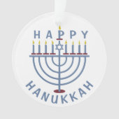 Happy Hanukkah Menorah Ornament (voorkant)