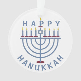 Happy Hanukkah Menorah Ornament