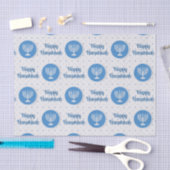 Happy Hanukkah Menorah over Polka Dots Tissuepapier (Craft)