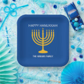 Happy Hanukkah Menorah Papieren Bordje (Feest)