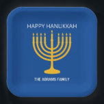 Happy Hanukkah Menorah Papieren Bordje<br><div class="desc">Happy Hanukkah Menorah Paper-Borden</div>