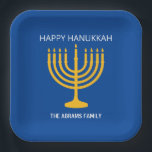Happy Hanukkah Menorah Papieren Bordje<br><div class="desc">Happy Hanukkah Menorah Paper-Borden</div>