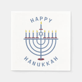 Happy Hanukkah Menorah Party Paper Servet