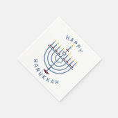 Happy Hanukkah Menorah Party Paper Servet (Hoek)