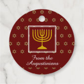 HAPPY HANUKKAH Menorah Personalized Red Bedankjes Labels (Achterkant)