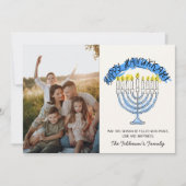 Happy Hanukkah Menorah Photo Feestdagenkaart (Voorkant)
