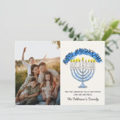 Happy Hanukkah Menorah Photo Feestdagenkaart (Staand voorkant)