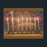 Happy Hanukkah Menorah Post Card Feestdagenkaart<br><div class="desc">Kan je ze deze Hanukkah niet bezoeken? Stuur ze deze mooie Hanukkah Post Card.</div>