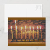 Happy Hanukkah Menorah Post Kaart (Voorkant / Achterkant)