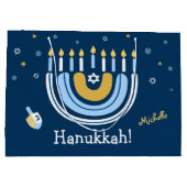 Happy Hanukkah Menorah Rainbow Groot Cadeauzakje (Achterkant)