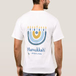 Happy Hanukkah Menorah Rainbow T-shirt<br><div class="desc">Onze Rainbow Menorah Hanukkah Greeting T-Shirt heeft een populair Rainbow-ontwerp dat omdraait om een vrolijke Hanukkah/Chanoeka-menorah te worden. Met een sproeier van joodse sterren van David is dit moderne ontwerp een mooie, leuke manier om familie en vrienden een Happy Hanukkah te wensen, waar je ook gaat. Alle tekst kan worden...</div>