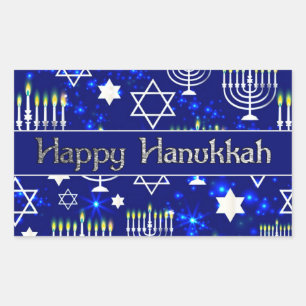 Happy Hanukkah Menorah Rechthoekige Sticker