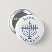 Happy Hanukkah Menorah Ronde Button 5,7 Cm (Voorkant /achterkant)