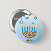 Happy Hanukkah Menorah Ronde Button 5,7 Cm (Voorkant /achterkant)
