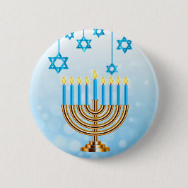 Happy Hanukkah Menorah Ronde Button 5,7 Cm