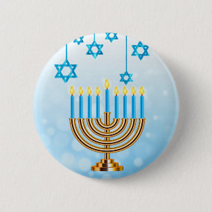 Happy Hanukkah Menorah Ronde Button 5,7 Cm