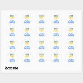 Happy Hanukkah Menorah Ronde Sticker (Vel)