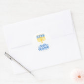 Happy Hanukkah Menorah Ronde Sticker (Envelop)