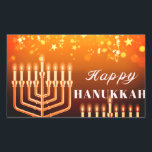 Happy Hanukkah Menorah Square Sticker<br><div class="desc">.Viel acht dagen en acht nachten van het festival van Lichten met Hanoekakaarten en geschenken. Het festival van de lichten is hier. Licht de menorah aan, speel met het droesdel en feast op latkes en sufganiyots. Viel de geest van Hanukkah met vrienden, familie en geliefden om hen Happy Hanukkah te...</div>