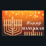 Happy Hanukkah Menorah Square Sticker<br><div class="desc">.Viel acht dagen en acht nachten van het festival van Lichten met Hanoekakaarten en geschenken. Het festival van de lichten is hier. Licht de menorah aan, speel met het droesdel en feast op latkes en sufganiyots. Viel de geest van Hanukkah met vrienden, familie en geliefden om hen Happy Hanukkah te...</div>