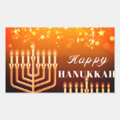 Happy Hanukkah Menorah Square Sticker (Voorkant)