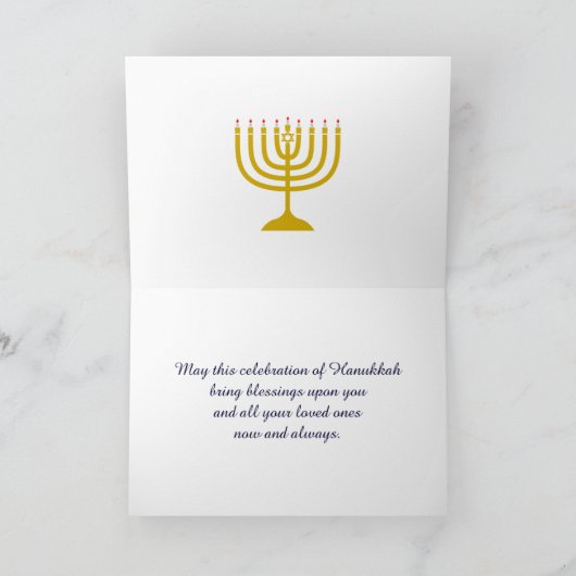 HAPPY HANUKKAH Menorah Star van David Persoonlijk Feestdagen Kaart (Binnen)