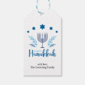 Happy Hanukkah Menorah Stars Festive Cadeaulabel (Voorkant)