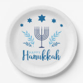 Happy Hanukkah Menorah Stars Papieren Bordje (Voorkant)
