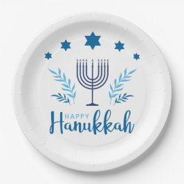 Happy Hanukkah Menorah Stars Papieren Bordje