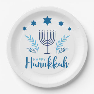 Happy Hanukkah Menorah Stars Papieren Bordje