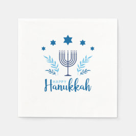 Happy Hanukkah Menorah Stars Servet