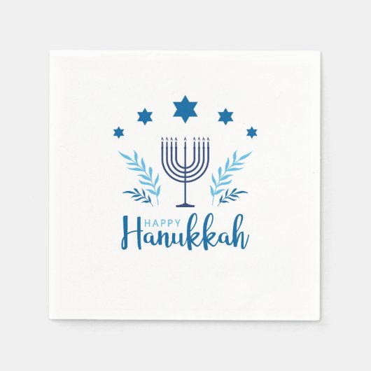 Happy Hanukkah Menorah Stars Servet (Voorkant)