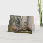 Happy Hanukkah, Menorah Wenskaart Kaart<br><div class="desc">Happy Hanukkah Jewish Holiday Greeting Kaart. Originele foto van Marcia Socolik,  met Ram's Horn (shofar),  menorah en zilveren beker. Alle rechten voorbehouden © 2020 Marcia Socolik.</div>