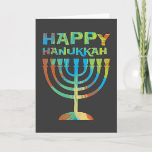 Happy Hanukkah Menorah Wenskaarten Feestdagen Kaart