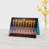 Happy Hanukkah Menorah-wonderkaart Kaart (Gele Bloem)
