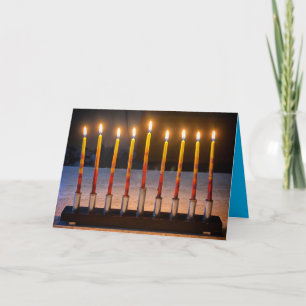Happy Hanukkah Menorah-wonderkaart Kaart