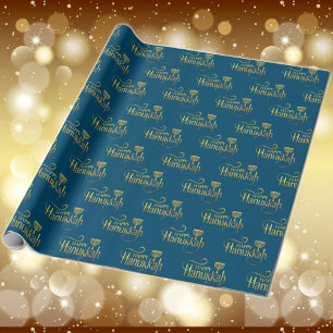 Happy Hanukkah Menorah Wrapping Paper Cadeaupapier