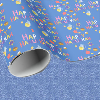 Happy Hanukkah Menorah Wrapping Paper Cadeaupapier