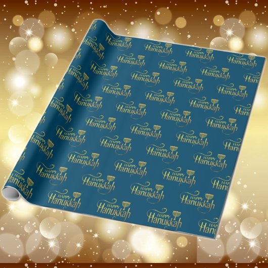 Happy Hanukkah Menorah Wrapping Paper Cadeaupapier