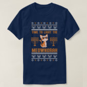 Happy Hanukkah Meownorah Jewish Cat Menorah Funny T-shirt (Design voorkant)