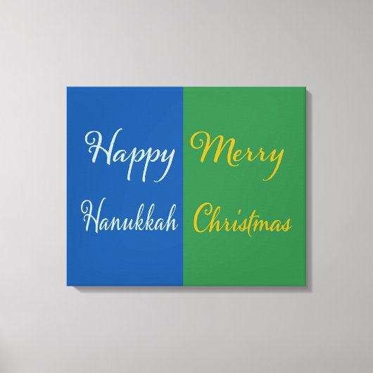 Happy Hanukkah Merry Christmas Dual Holiday Canvas Afdruk (Voorkant)