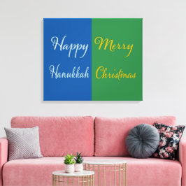 Happy Hanukkah Merry Christmas Dual Holiday Canvas Afdruk