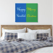 Happy Hanukkah Merry Christmas Dual Holiday Canvas Afdruk (Insitu (Slaapkamer))