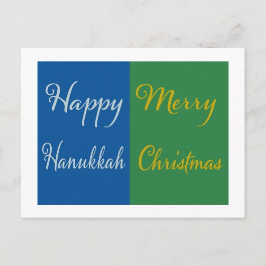 Happy Hanukkah Merry Christmas Dual Holiday Card Feestdagenkaart (Voorkant)