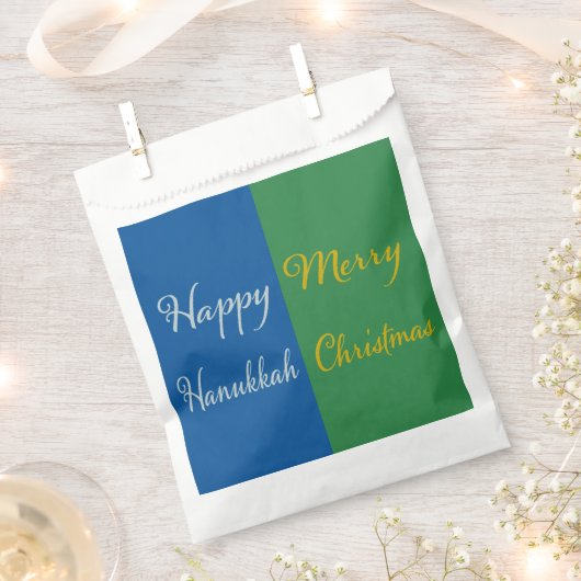Happy Hanukkah Merry Christmas Dual Holiday Design Bedankzakje (Geknipt)