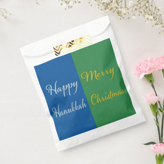 Happy Hanukkah Merry Christmas Dual Holiday Design Bedankzakje (Gezegeld)