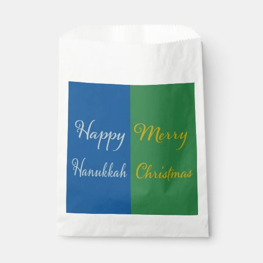 Happy Hanukkah Merry Christmas Dual Holiday Design Bedankzakje (Voorkant)