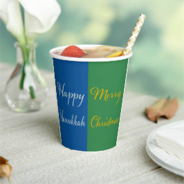 Happy Hanukkah Merry Christmas Dual Holiday Design Papieren Bekers